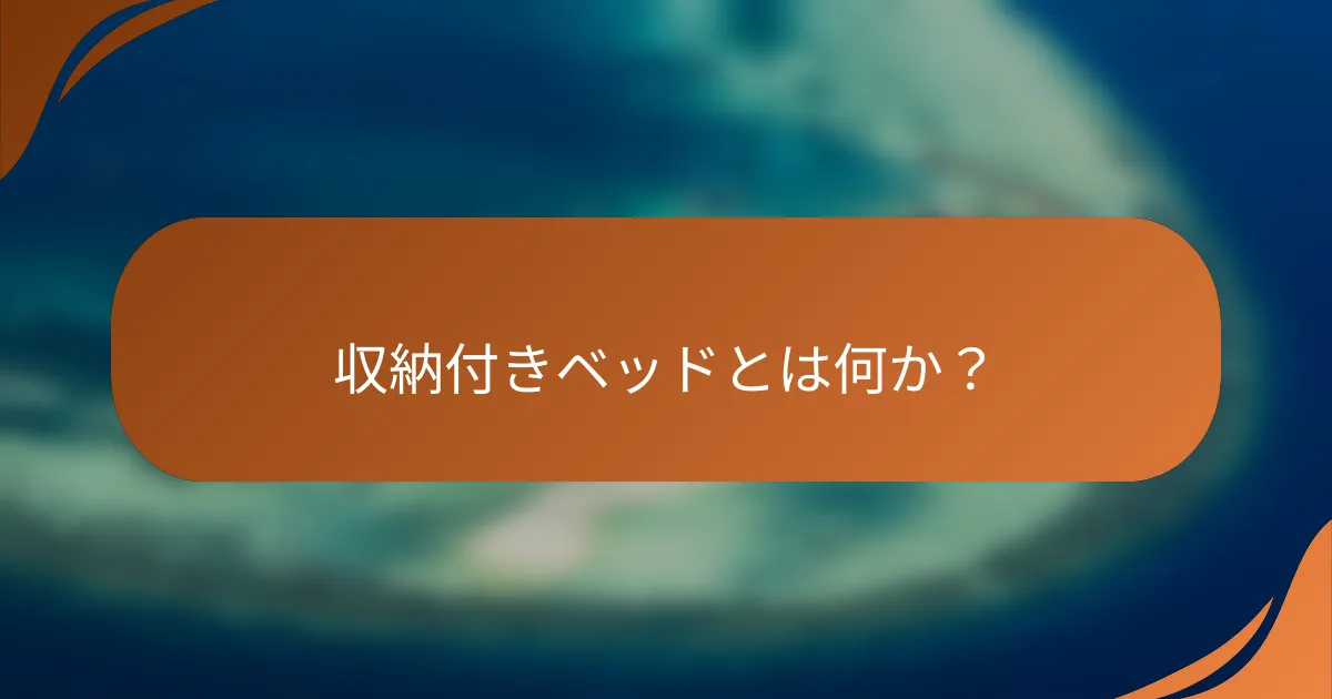 収納付きベッドとは何か？